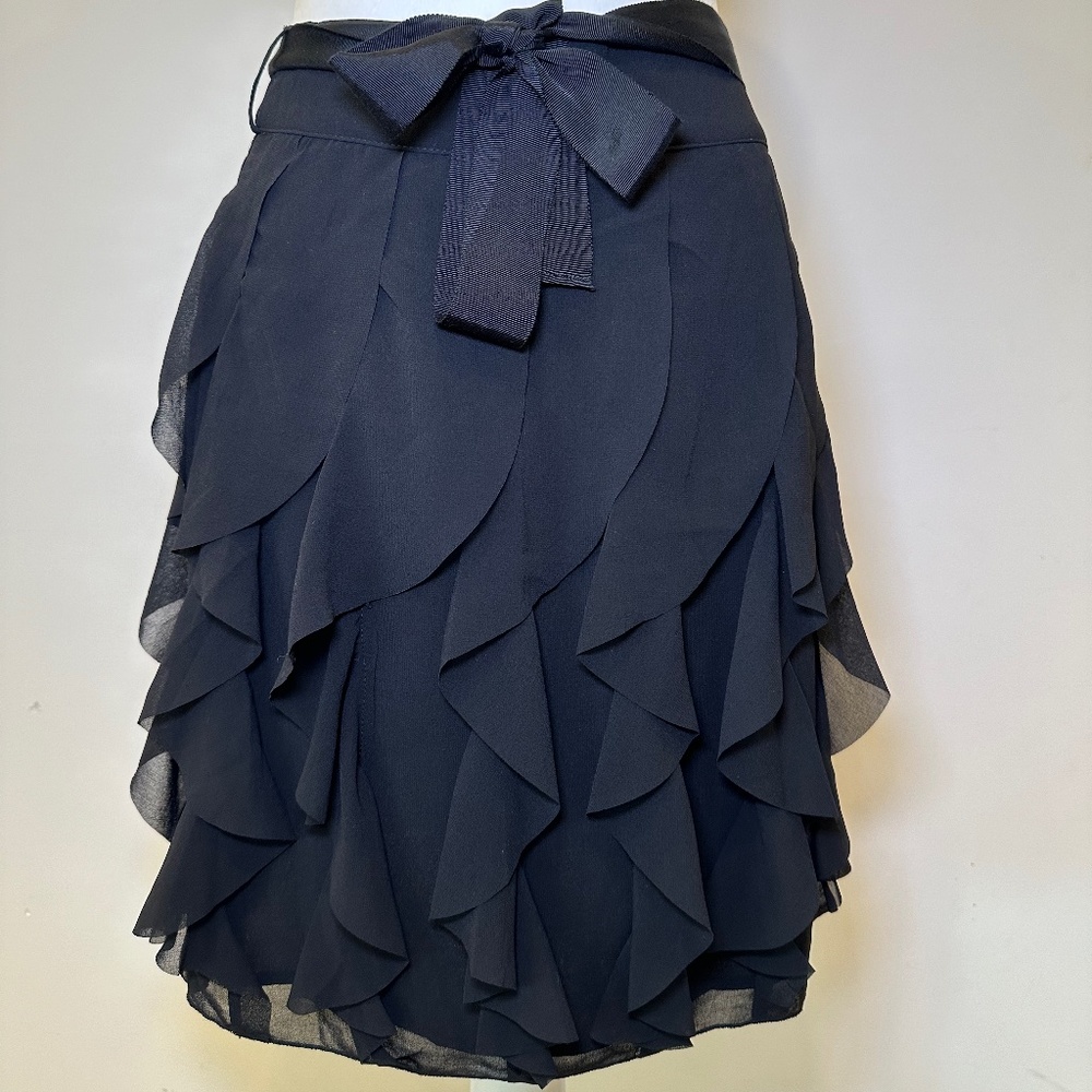 Black Ruffle Mini Skirt